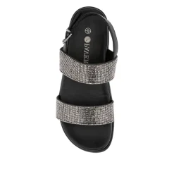 Buckled Slingback Sandals - Black