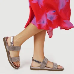 Buckled Slingback Sandals - Rose Gold