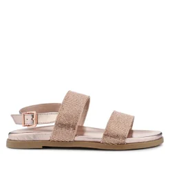 Buckled Slingback Sandals - Rose Gold