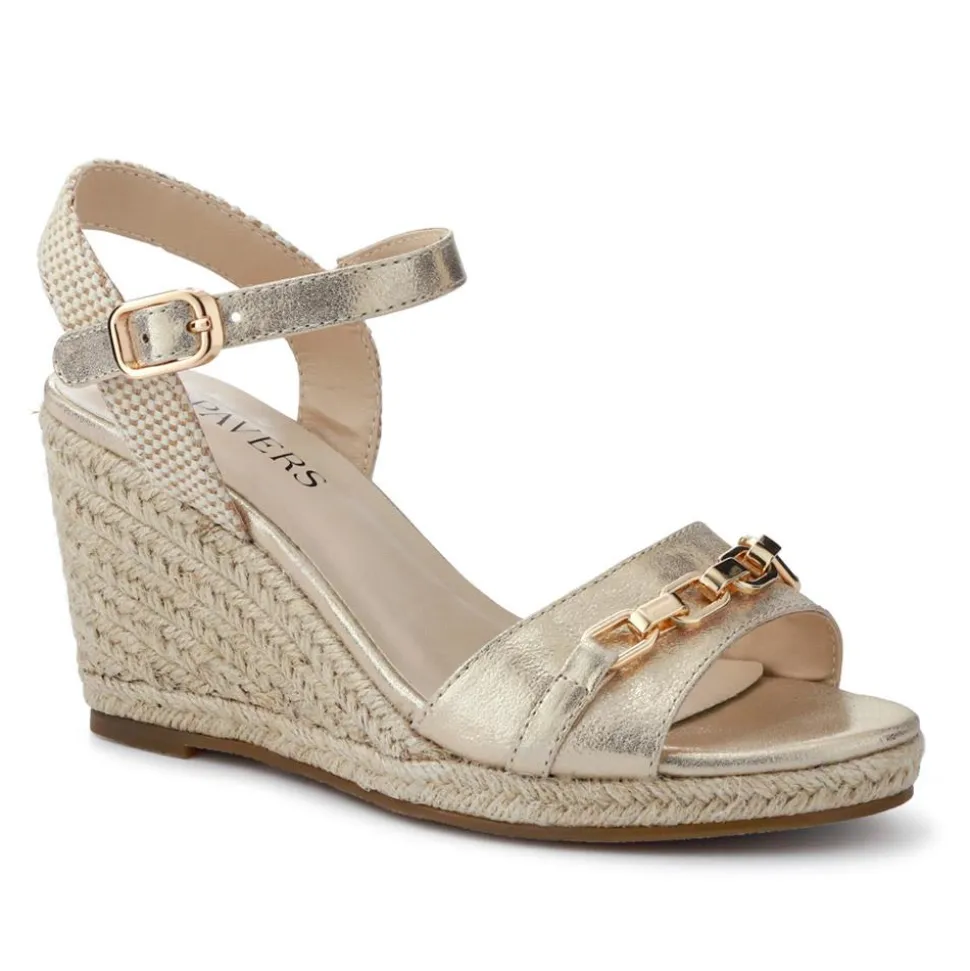 Buckled Wedge-Heel Espadrilles - Gold