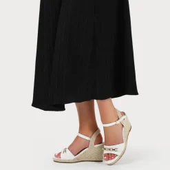 Buckled Wedge-Heel Espadrilles - White