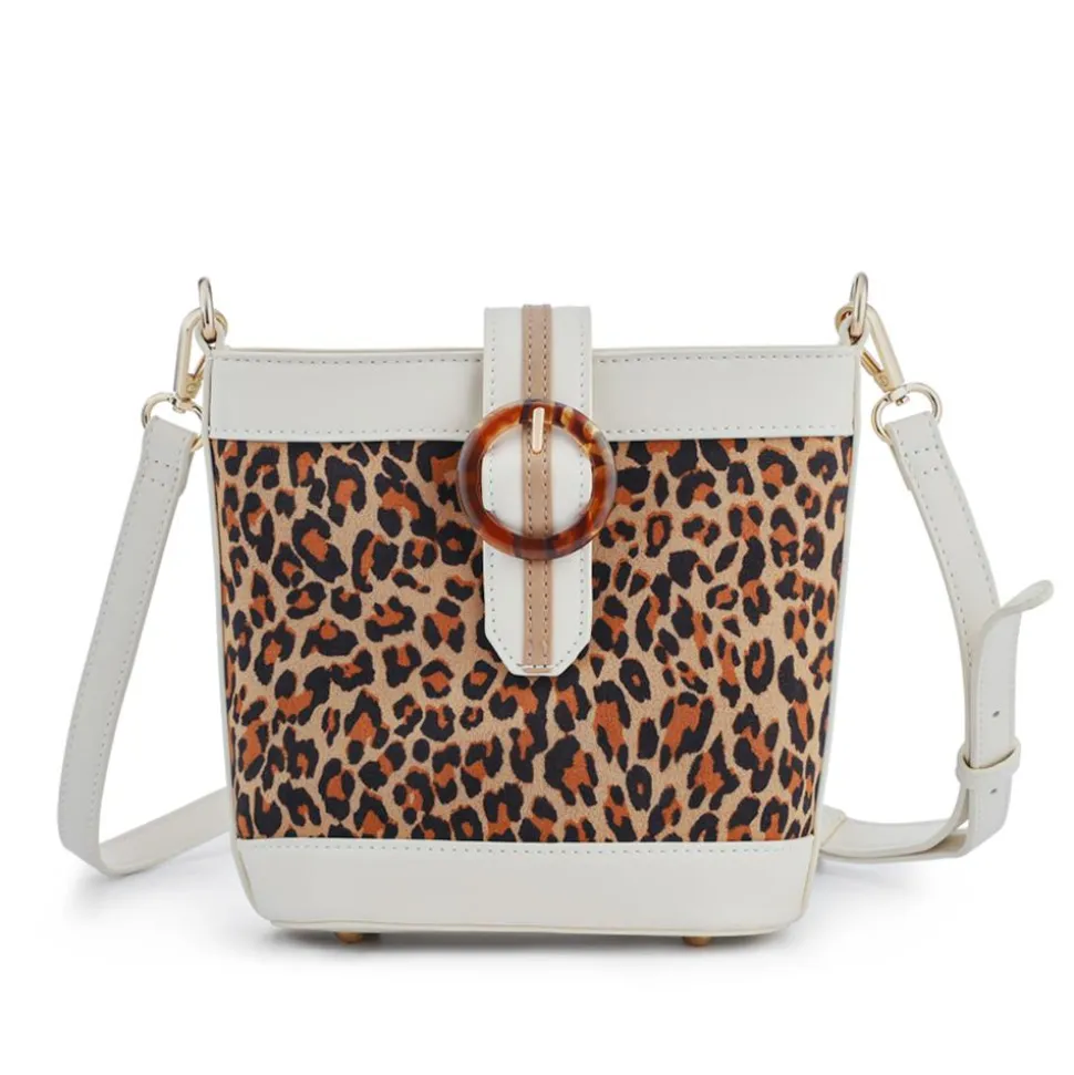 Buckle-Fasten Cross-Body Bag - Leopard