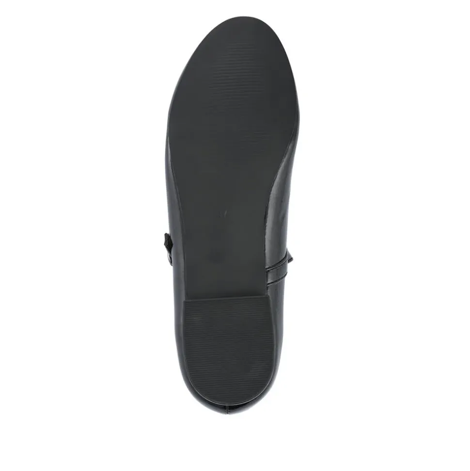 Buckle Fastening Mary Jane Ballet Pumps - Black Patent