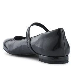 Buckle Fastening Mary Jane Ballet Pumps - Black Patent