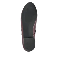 Buckle Fastening Mary Jane Ballet Pumps - Burgundy Patent