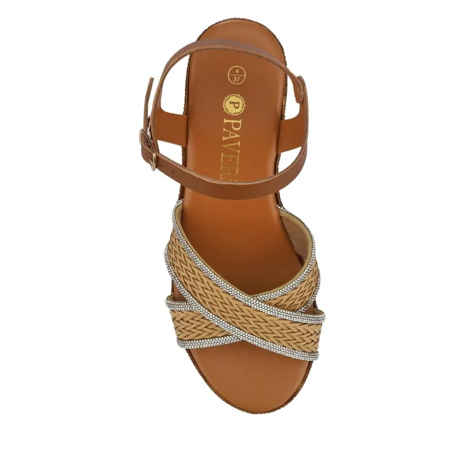 Buckle-Fastening Wedge Espadrilles - Beige