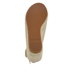Buckle Fastening Wedge Espadrilles - Gold