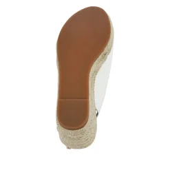 Buckle Fastening Wedge Espadrilles - White