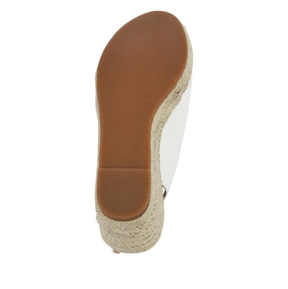 Buckle Fastening Wedge Espadrilles - White