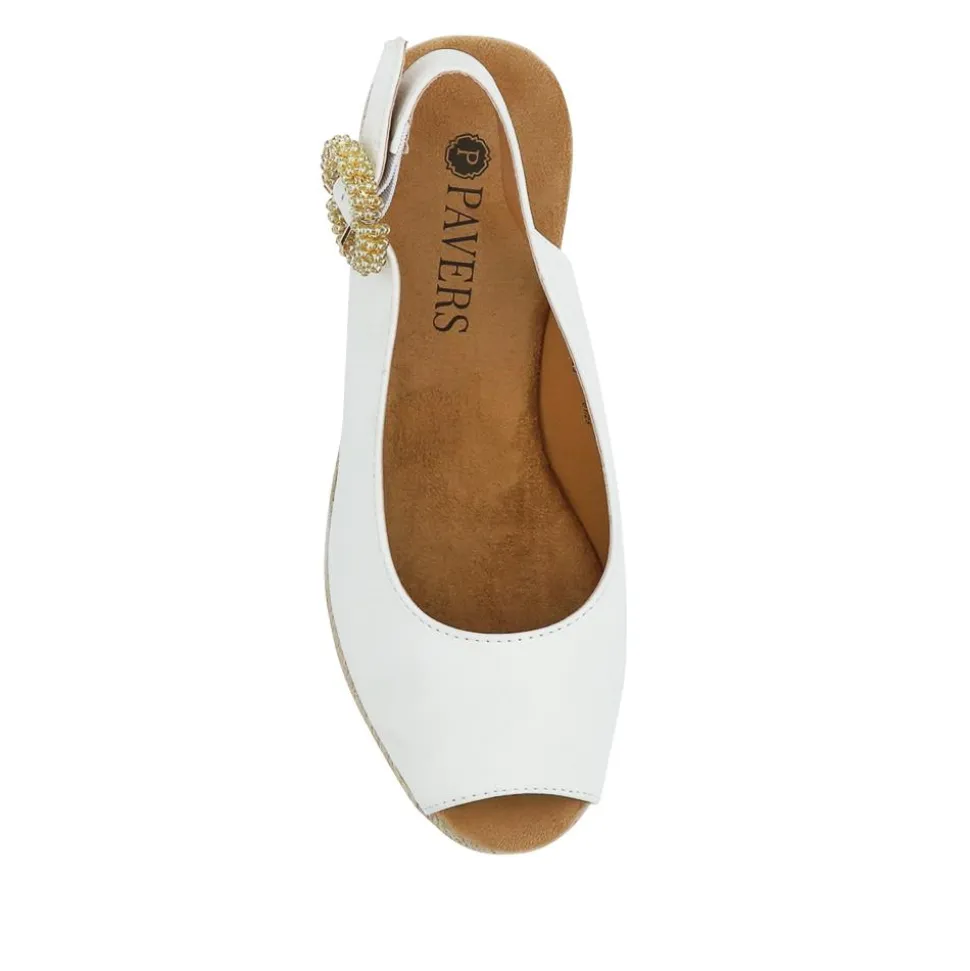 Buckle Fastening Wedge Espadrilles - White