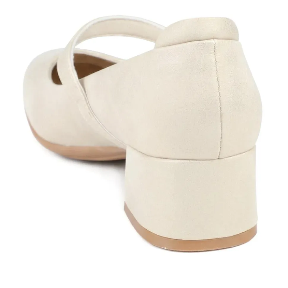 Buckle-Fasten Smart Mary Janes - Gold Shimmer