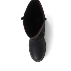 Buckle Mid Calf Boots - Black