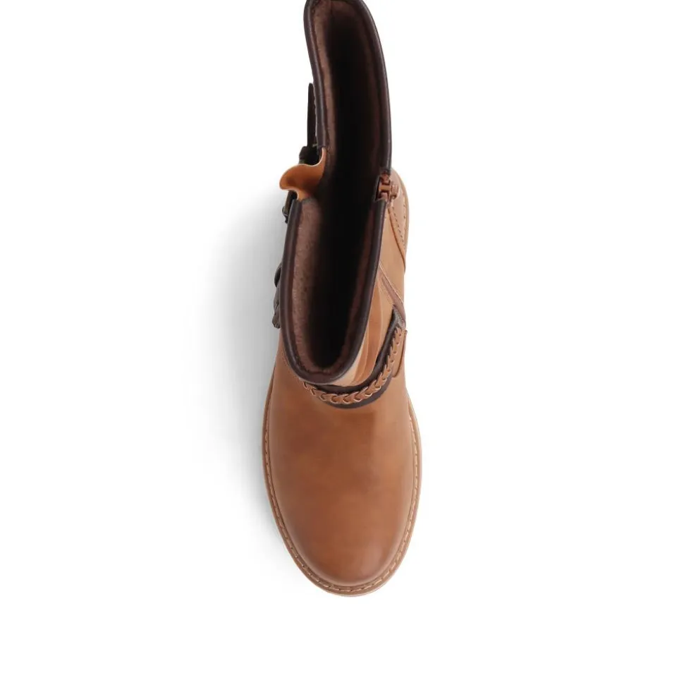 Buckle Mid Calf Boots - Tan