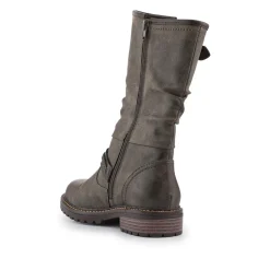Buckle Mid Calf Boots - Taupe