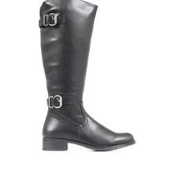 Buckle Rider Boots - Black
