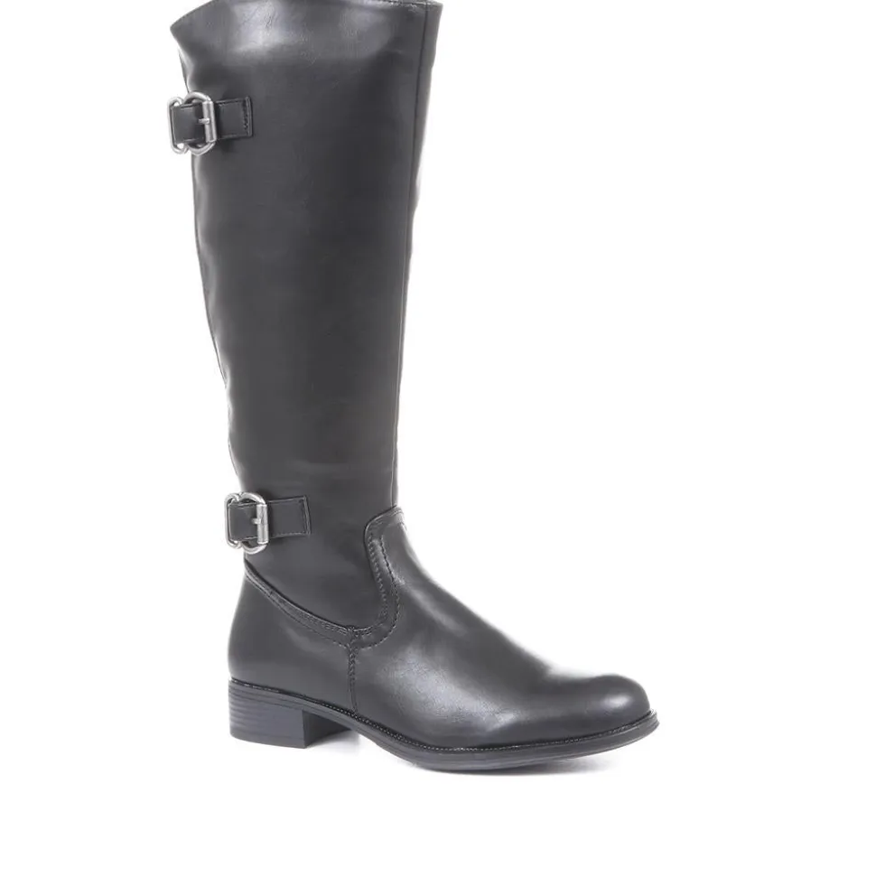 Buckle Rider Boots - Black