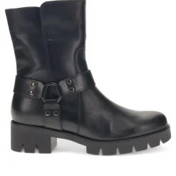 Buford Chunky Leather Ankle Boots - Black