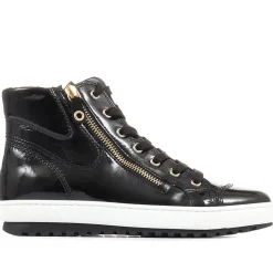 Bulner High Top Leather Trainers - Black Patent