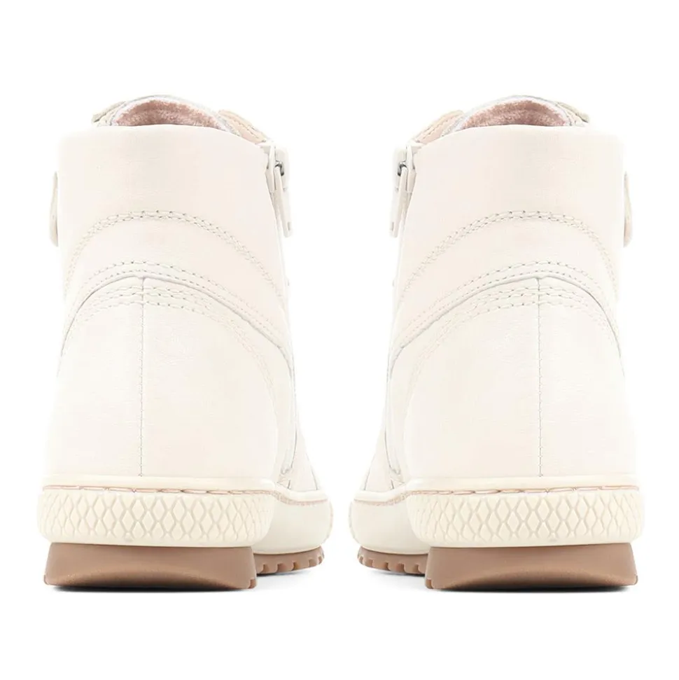 Bulner High Top Leather Trainers - Cream