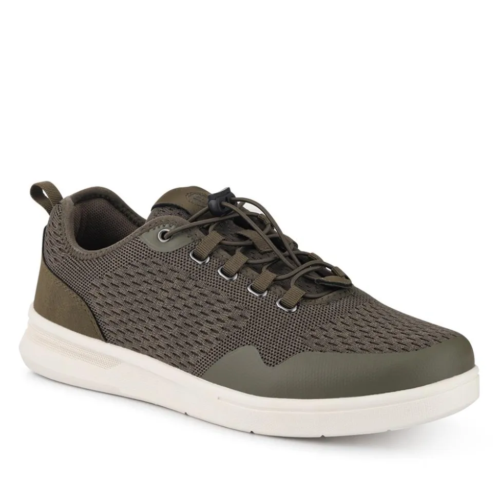 Bungee-Laced Memory Foam Shoes - Khaki