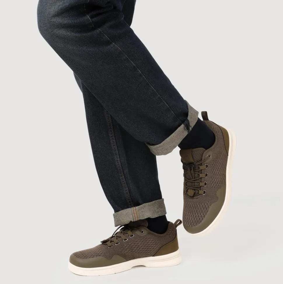 Bungee-Laced Memory Foam Shoes - Khaki