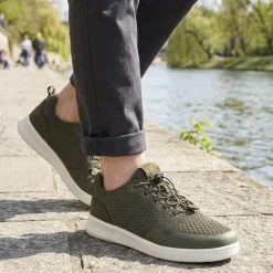 Bungee-Laced Memory Foam Shoes - Khaki