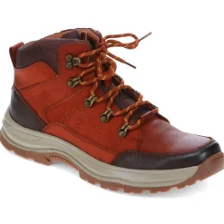 Bungee-Lace Leather Walking Boots - Tan