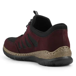 Bungee Lace Slip On Trainers - Burgundy