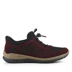 Bungee Lace Slip On Trainers - Burgundy