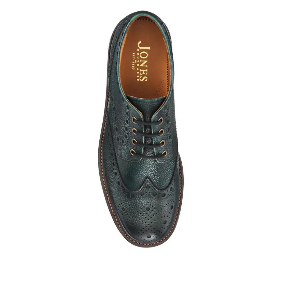 Bushwick1 Goodyear Welted Leather Brogues - Green Grain