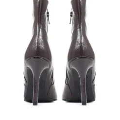 Cadence Heeled Leather Ankle Boots - Purple