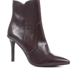 Cadence Heeled Leather Ankle Boots - Purple