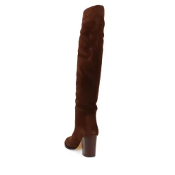Caliana Suede Long Boots - Dark Brown