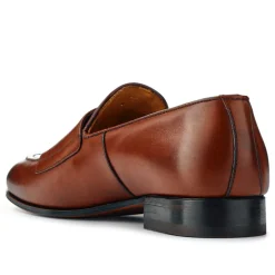 Callington Smart Leather Buckle Shoes - Cognac