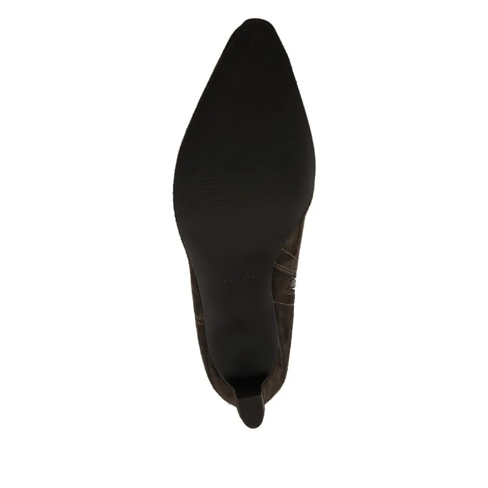 Candra Leather Stiletto Heel Long Boots - Chocolate Suede