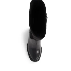 Caprice Heeled Calf-Boots - Black
