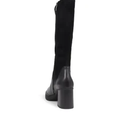 Caprice Heeled Calf-Boots - Black