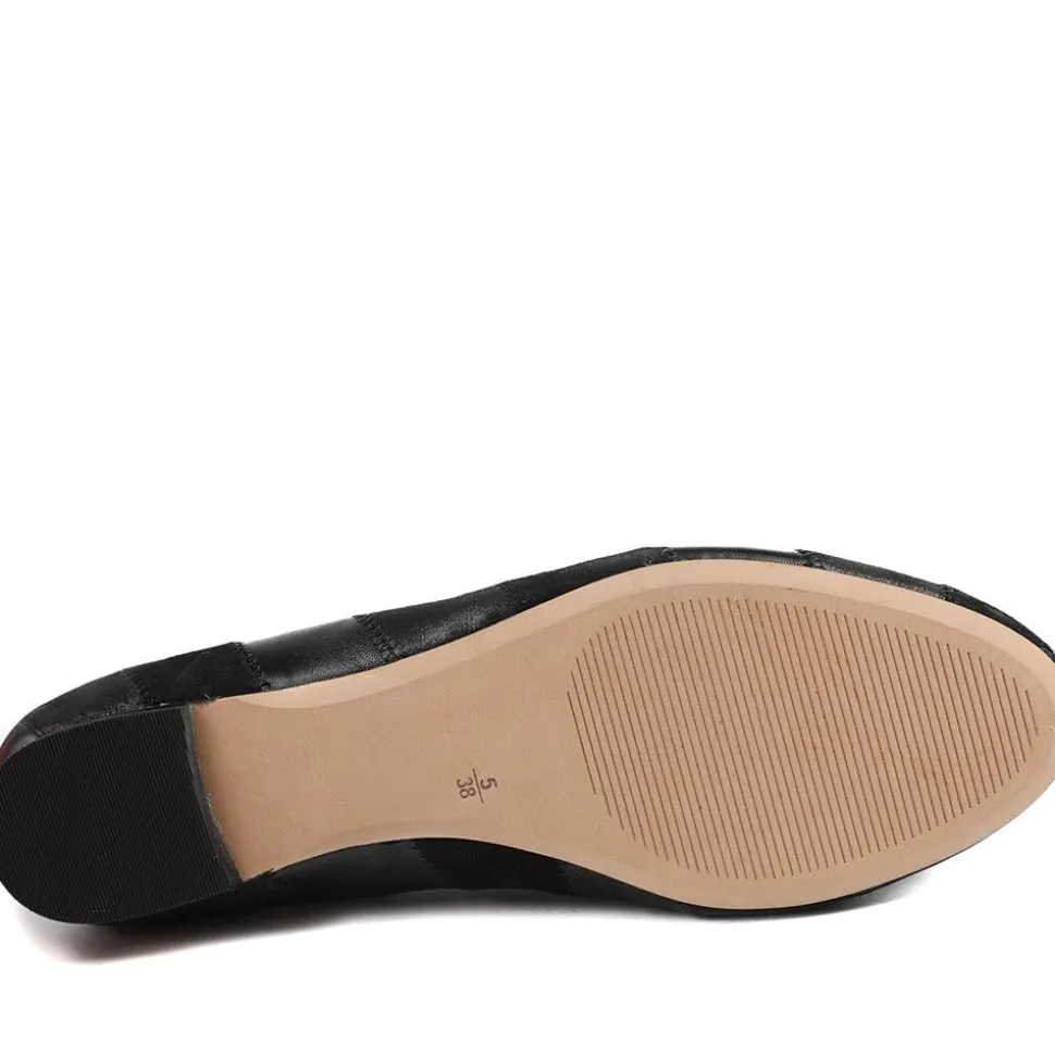 Caprice Leather Ballet Flats - Black