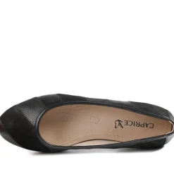 Caprice Leather Ballet Flats - Black