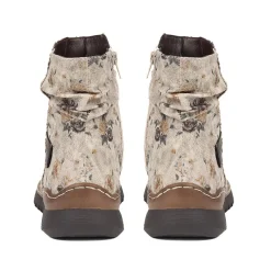 Casual Ankle Boots - Grey Floral