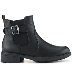 Casual Block-Heeled Chelsea Boots - Black