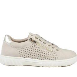 Casual Breathable Zip Trainers - Beige
