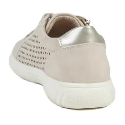 Casual Breathable Zip Trainers - Beige
