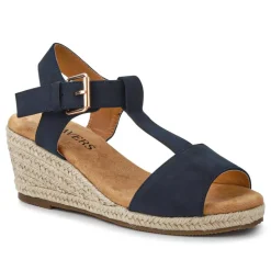 Casual Buckled Espadrilles - Navy