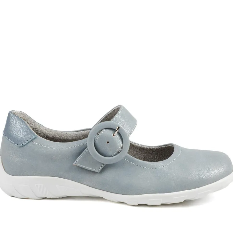 Casual Buckle Fasten Mary Janes - Light Blue