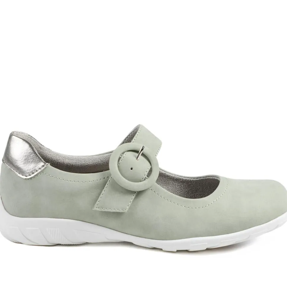 Casual Buckle Fasten Mary Janes - Sage