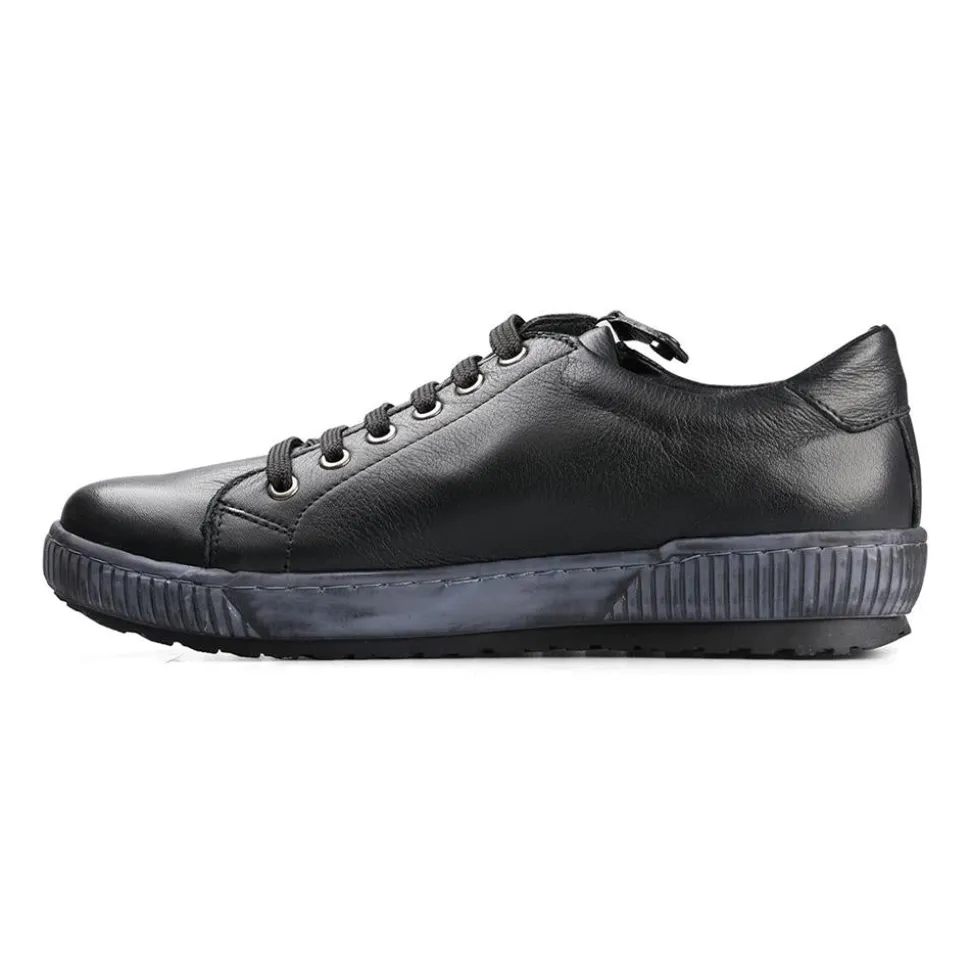 Casual Comfort E Fit - Black Leather