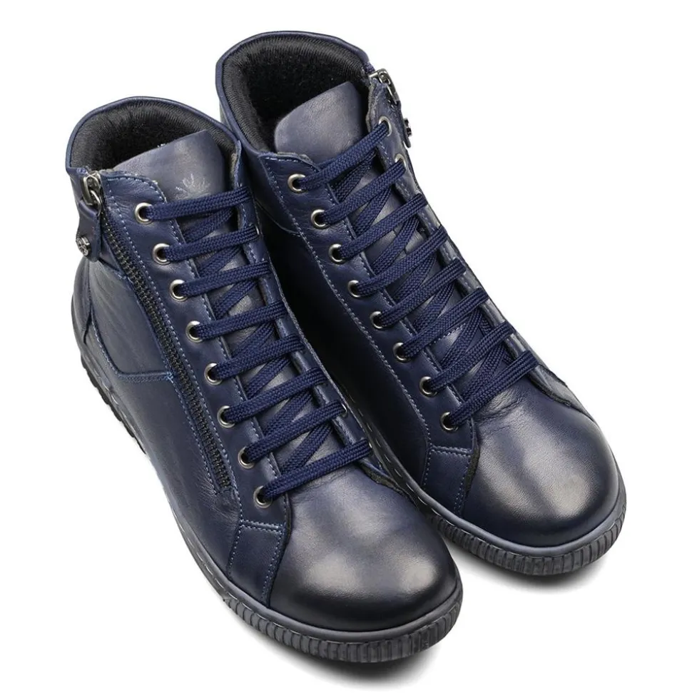 Casual Comfort E Fit - Navy Leather