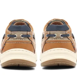 Casual Lace-Up Boat Shoe - Tan