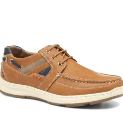 Casual Lace-Up Boat Shoe - Tan
